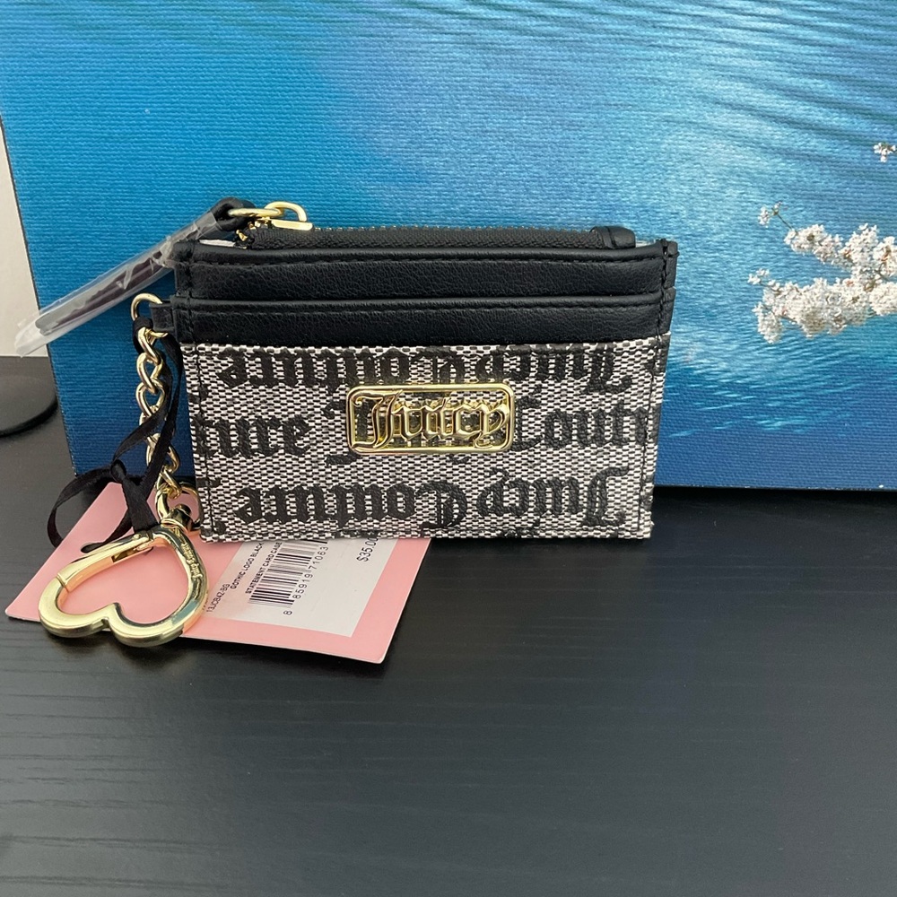 Juicy Couture Card Case Black/Gray NWT